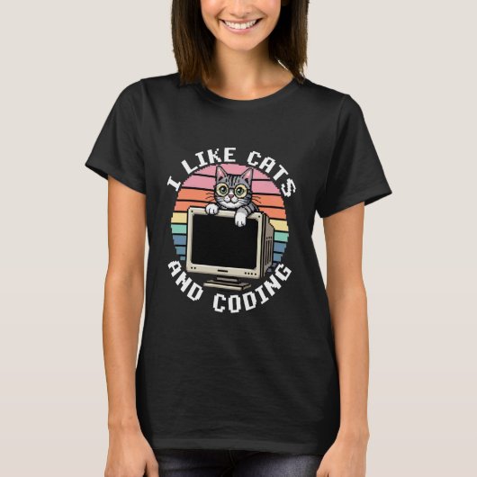 T-shirt J'aime les chats et la programmation Passion Tech (Devant)