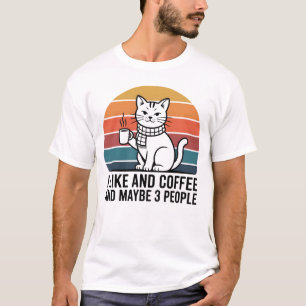 T-shirt J'aime les chats et le café et peut-être 3 personn