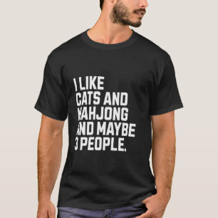 T-shirt J'aime les chats et le mahjong, amateur de chat dr