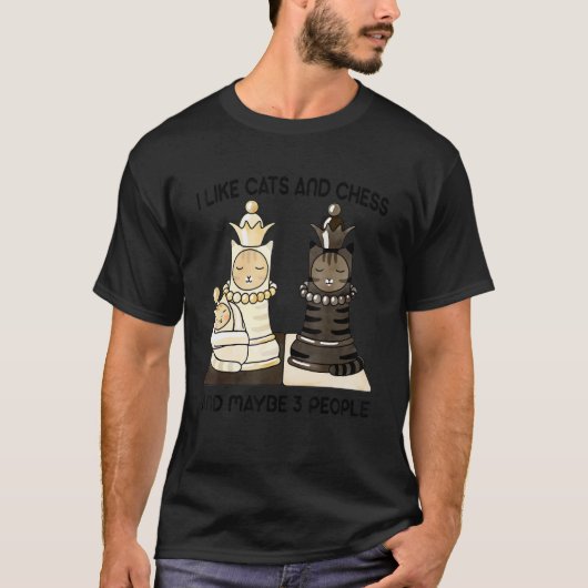 T-shirt J'Aime Les Chats Et Les Échecs Et Peut-Être 3 Pers (Devant)