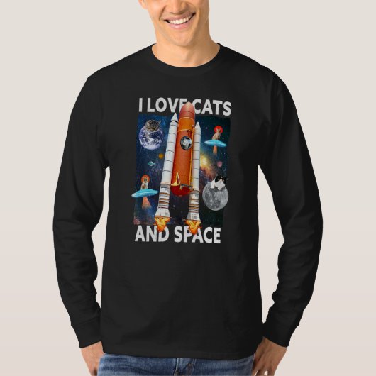 T-shirt J'Aime Les Chats Et L'Espace Chat & Espace (Devant)