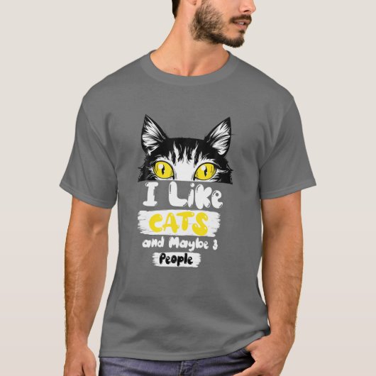 T-shirt J'Aime Les Chats Et Peut-Être 3 Personnes Chats Dr (Devant)