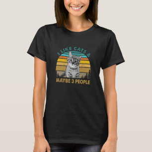 T-shirt J'Aime Les Chats Et Peut-Être 3 Personnes Entraîne