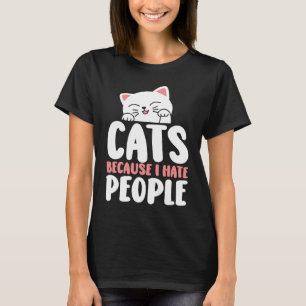 T-shirt J'aime les chats et peut-être trois personnes Cat
