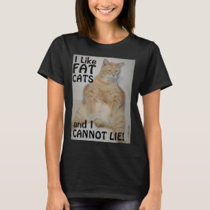 T-shirt J'aime les chats gras et je ne peux pas mentir ! T