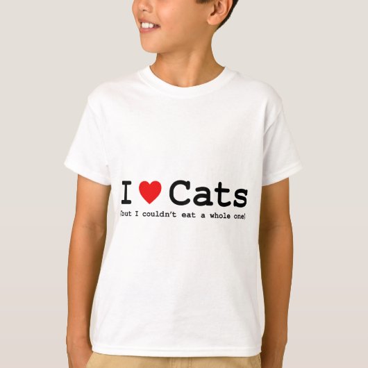 T-shirt J'aime les chats (mais moi ne pourrait pas manger (Devant)