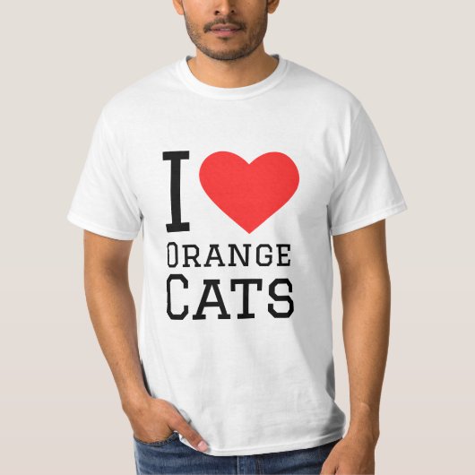 T-shirt J'aime les chats orange (Devant)