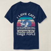 T-shirt J'aime les chats scrapbooking et comme trois perso (Design devant)