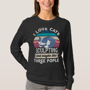 T-shirt J'Aime Les Chats Sculpter Et Comme Trois Personnes
