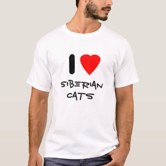 T-shirt J'aime les chats sibériens