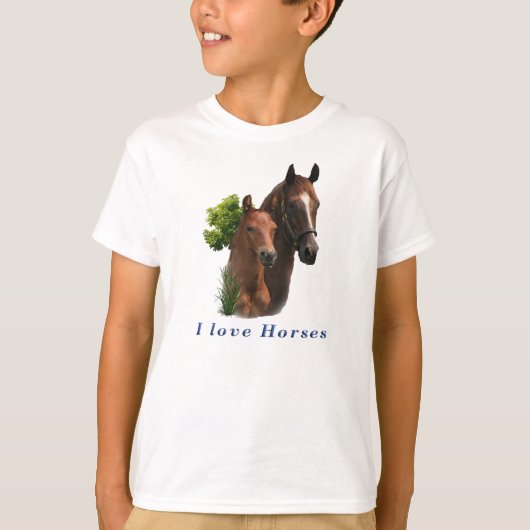 T-shirt J'aime les chevaux (Devant)
