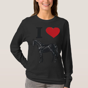 T-shirt J'aime les chevaux dessin de chemise de gravure vi