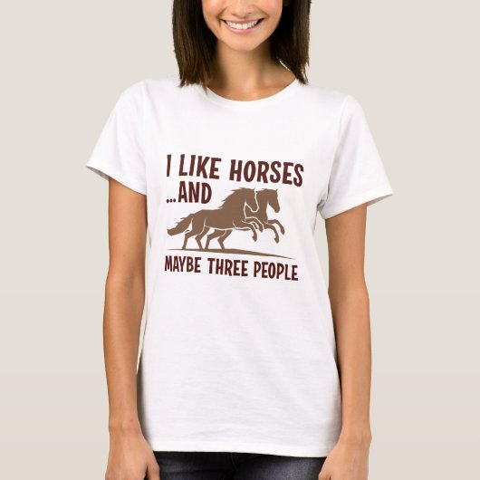 T-shirt J'Aime Les Chevaux Et Peut-Être 3 Personnes (Devant)