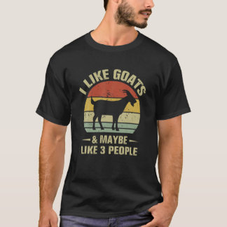 T-shirt J'Aime Les Chèvres Et Peut-Être 3 Gens Agriculteur