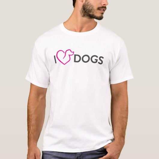 T-shirt j'aime les chiens (Devant)