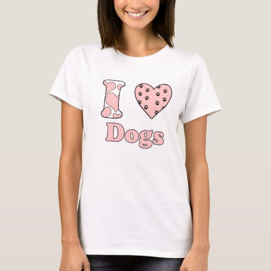 T-shirt J'aime les chiens (Devant)