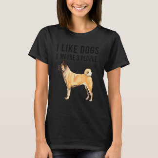 T-shirt J'Aime Les Chiens Akita Et Peut-Être 3 Personnes