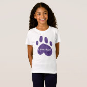 T-Shirt "J'Aime Les Chiens !" Empreinte de patte pourpre (Devant entier)