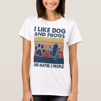 T-shirt J'aime les chiens et les grenouilles peut-être 3 p