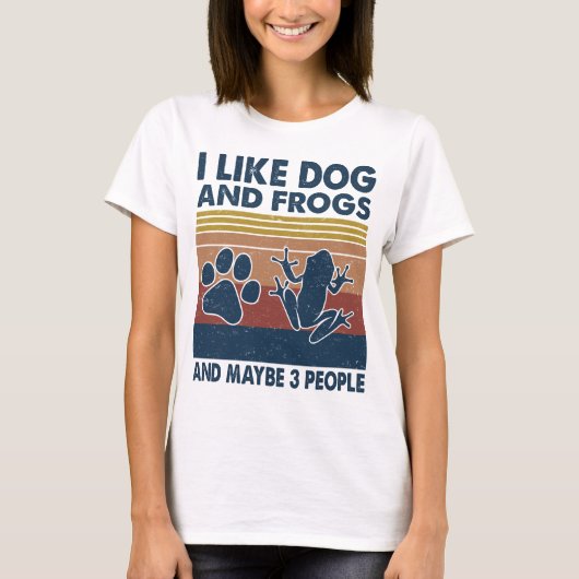 T-shirt J'aime les chiens et les grenouilles peut-être 3 p (Devant)