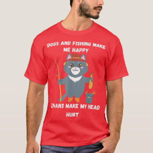 T-shirt J'Aime Les Chiens Et Les Humains De Pêche Me Font 