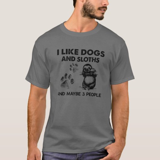 T-shirt J'Aime Les Chiens Et Les Machines À Sous Peut-Être (Devant)