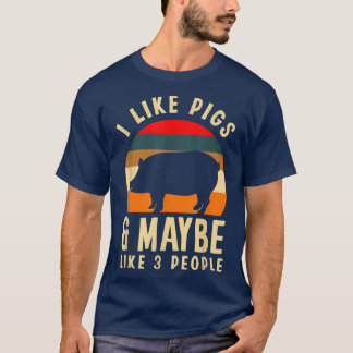 T-shirt J'Aime Les Chiens Et Peut-Être 3 Personnes Drôle C
