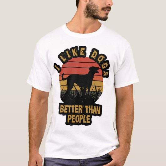T-shirt J'aime les chiens plus que les gens (Devant)