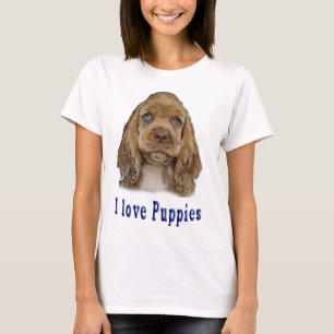 T-shirt J'aime les chiots filles