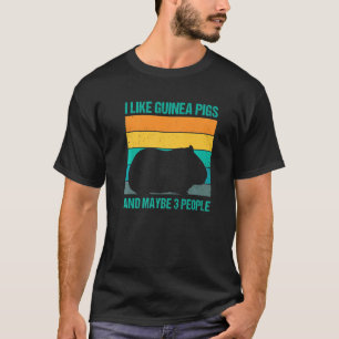 T-shirt J'Aime Les Cochons De Guinée Et Peut-Être Trois Pe