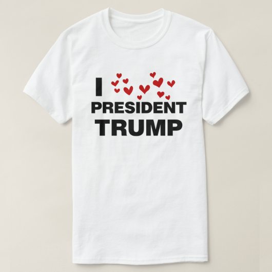 T-shirt J'aime les coeurs du président Trump (Design devant)