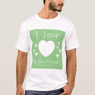 T-shirt J'aime les coeurs verts de photo personnalisés de