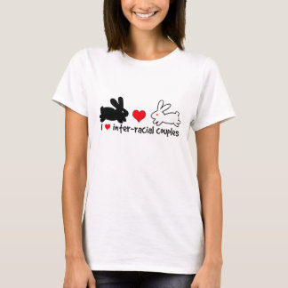 T-shirt J'aime les couples Inter-raciaux (la lumière)