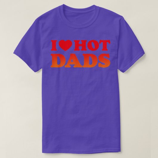 T-shirt J'Aime Les Dads Chauds J'Aime Les Dads Chauds Coeu (Design devant)