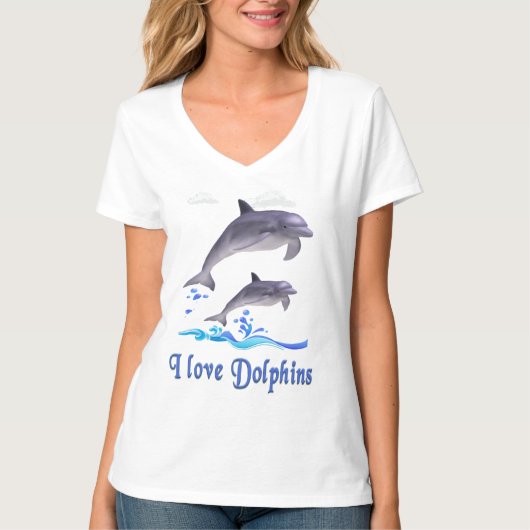 T-shirt J'aime les dauphins (Devant)
