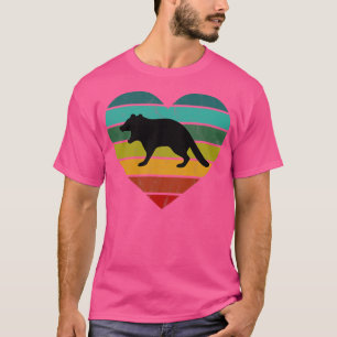 T-shirt J'aime les diables de Tasmanie Coeur rétro