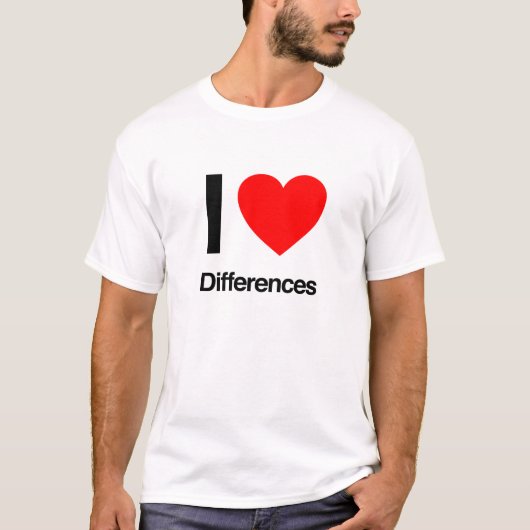 T-shirt j'aime les différences (Devant)