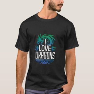 T-shirt J'aime les dragons créature mythique