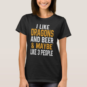 T-shirt J'Aime Les Dragons Et Les Dragons De Bières Pour H