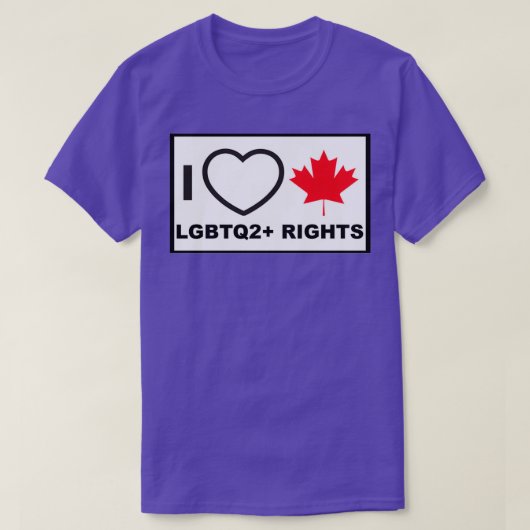 T-shirt J'aime les droits LGBTQ2 canadiens (Design devant)