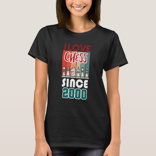 T-shirt J'aime les échecs depuis 2000 (Devant)