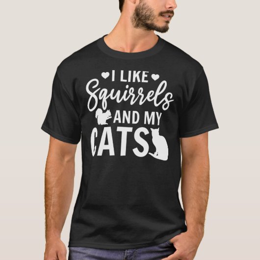 T-shirt J'Aime Les Écureuils Et Mon Chat Écureuil Cute É (Devant)