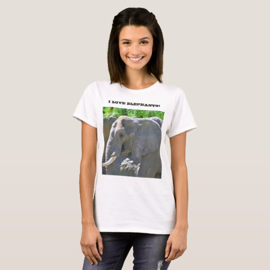 T-SHIRT J'AIME LES ÉLÉPHANTS ! (Devant entier)