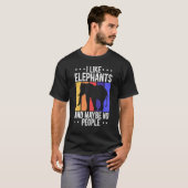T-shirt J'Aime Les Éléphants Et Peut-Être Pas Les Gens Zoo (Devant entier)