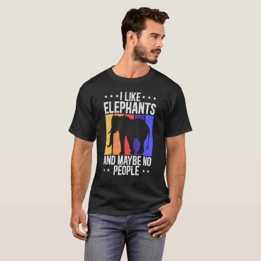 T-shirt J'Aime Les Éléphants Et Peut-Être Pas Les Gens Zoo (Devant entier)