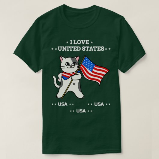 T-shirt J'aime les États-Unis (Design devant)