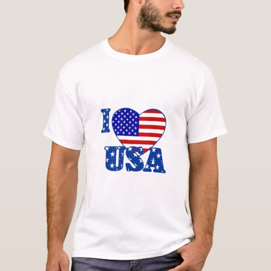 T-shirt J'aime les Etats-Unis (Devant)