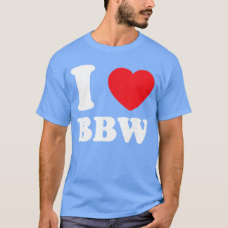T-shirt J'aime les femmes BBW et matures Sey rétro au cœur
