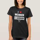 T-shirt J'Aime Les Femmes Et Lacrosse Ball Stick Player Pa (Devant)