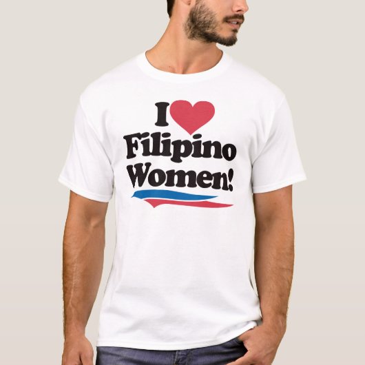T-shirt J'aime les femmes philippines (Devant)